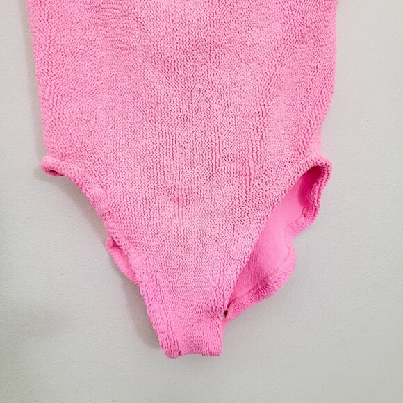 Hunza G Square Neck One Piece Swimsuit in Bubblegum Pink OS - Picture 4 of 8